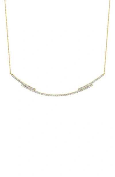 Shop Crislu Cubic Zirconia Regal Long Bar Necklace In Gold