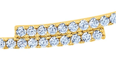 Shop Crislu Cubic Zirconia Regal Long Bar Necklace In Gold