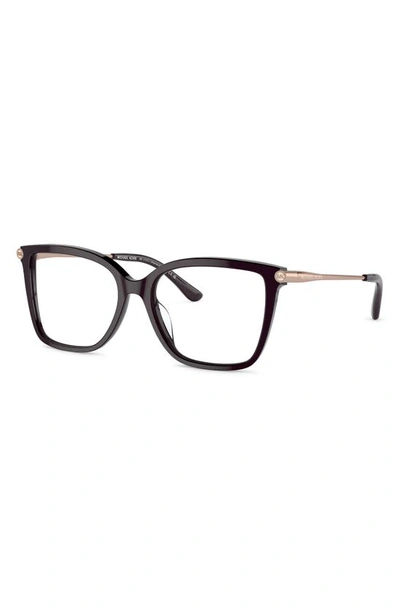 Michael Kors Shenandoah 53mm Square Optical Glasses In Cordovan