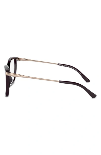 Michael Kors Shenandoah 53mm Square Optical Glasses In Cordovan