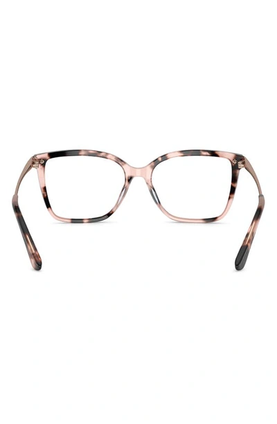 Michael Kors Shenandoah 53mm Square Optical Glasses In Pink Tortoise
