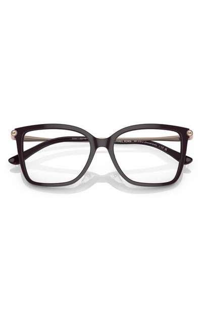Michael Kors Shenandoah 53mm Square Optical Glasses In Cordovan