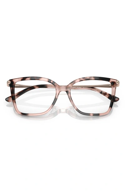 Michael Kors Shenandoah 53mm Square Optical Glasses In Pink Tortoise