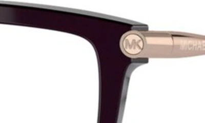 Michael Kors Shenandoah 53mm Square Optical Glasses In Cordovan