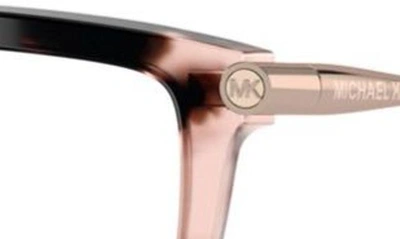 Michael Kors Shenandoah 53mm Square Optical Glasses In Pink Tortoise