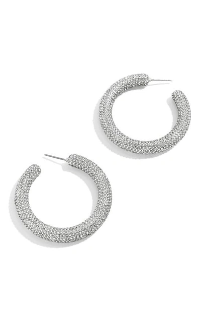 Shop Baublebar Pavé & Star Hoop Earrings In Silver