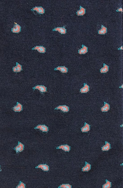 Shop Edward Armah Pines Pima Cotton Blend Dress Socks In Navy