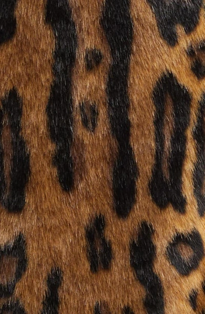 Shop Avec Les Filles Leopard Print Shawl Collar Faux Fur Coat In Natural Leopard