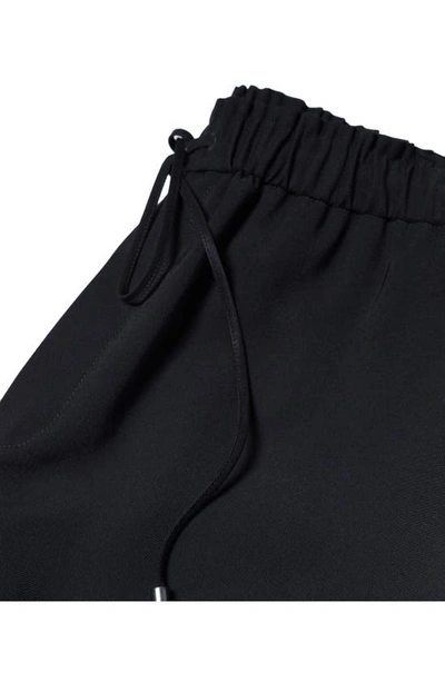 Mango Flowy Drawstring Ankle Pants In Black