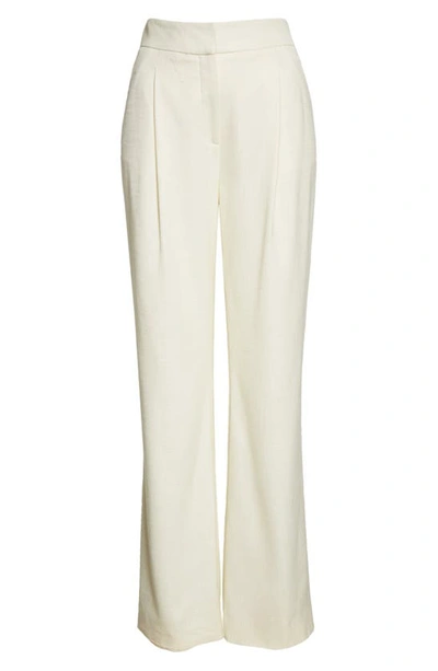 Veronica Beard Robinne Wide Leg Stretch Cotton Pants In Off-white
