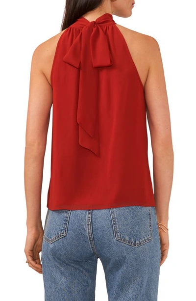 Shop 1.state Tie Back Halter Neck Top In Mahogany Red