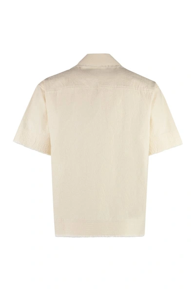 Shop Jacquemus Short-sleeved Artichaut Shirt In Cotton In Panna
