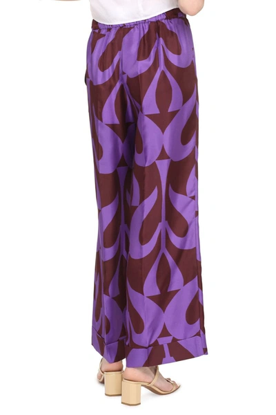 Shop P.a.r.o.s.h . Printed Silk Pants In Purple