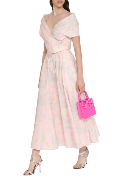 Shop Philosophy Di Lorenzo Serafini Printed Cotton Dress In Pink
