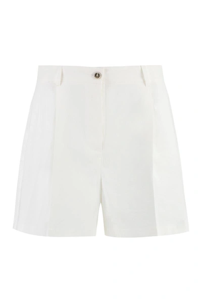 Shop Pinko Linen Shorts In White