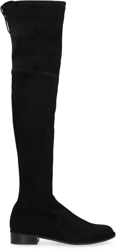Shop Stuart Weitzman Lowland Stretch Suede Over The Knee Boots In Black