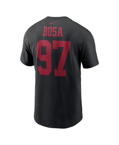 Nike Men's  Nick Bosa Black San Francisco 49ers Super Bowl Lviii Patch Player Name And Number T-shirt In Black