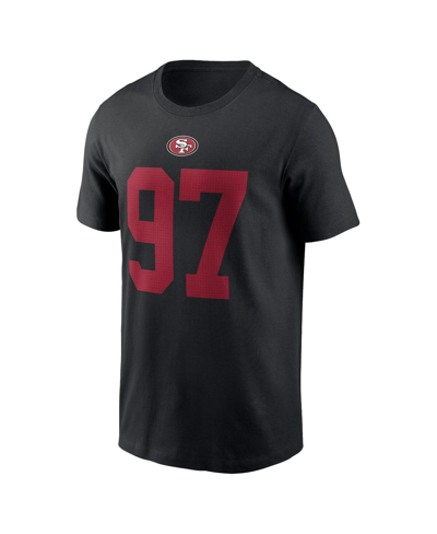 Nike Men's  Nick Bosa Black San Francisco 49ers Super Bowl Lviii Patch Player Name And Number T-shirt In Black