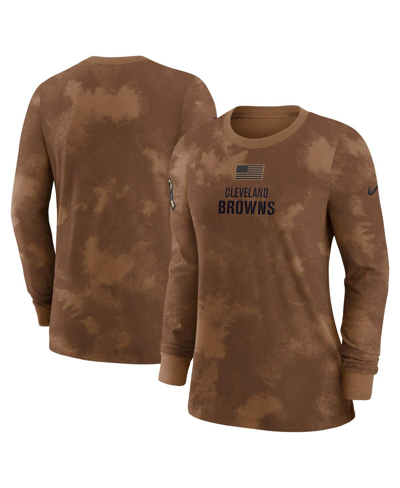 Nike Brown Cleveland Browns 2023 Salute To Service Long Sleeve T-shirt In Brown