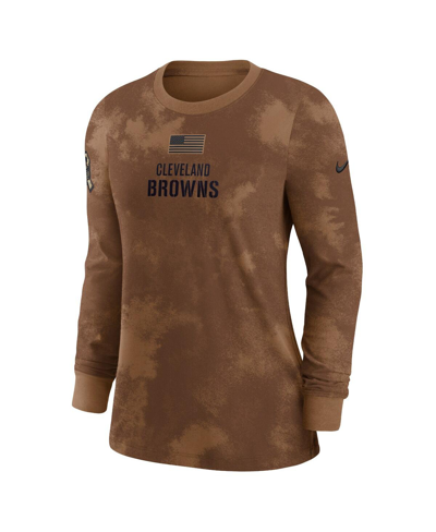 Nike Brown Cleveland Browns 2023 Salute To Service Long Sleeve T-shirt In Brown