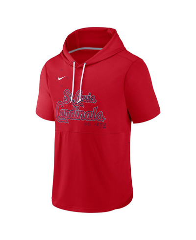 Shop Nike Men's  Red St. Louis Cardinals Springer Short Sleeve Team Pullover Hoodie