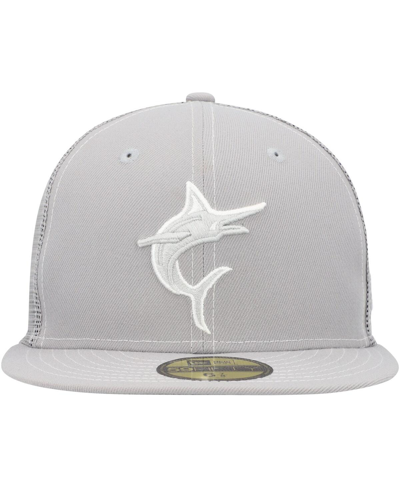 New Era Gray Miami Marlins 2023 On-field Batting Practice 59fifty Fitted Hat In Gray