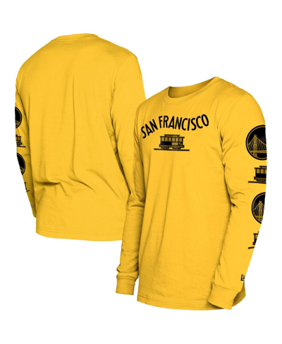Shop New Era Men's  Yellow Golden State Warriors 2023/24 City Edition Long Sleeve T-shirt