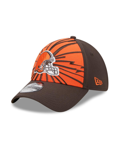Shop New Era Men's  Orange, Brown Cleveland Browns Shattered 39thirty Flex Hat In Orange,brown