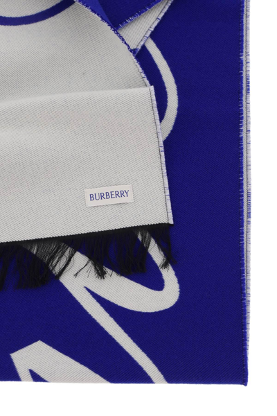Shop Burberry Silk And Wool Logo Scarf