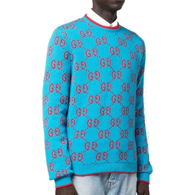 Shop Gucci Gg Intarsia Knit Cotton Jumper