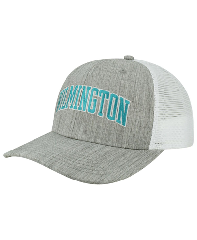 Shop Legacy Athletic Men's Heather Gray, White Unc Wilmington Seahawks Arch Trucker Snapback Hat In Heather Gray,white
