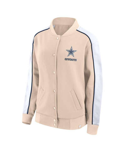 Fanatics Women's  Branded Oatmeal Dallas Stars Carry The Puck Pullover Hoodie Sweatshirt In Tan