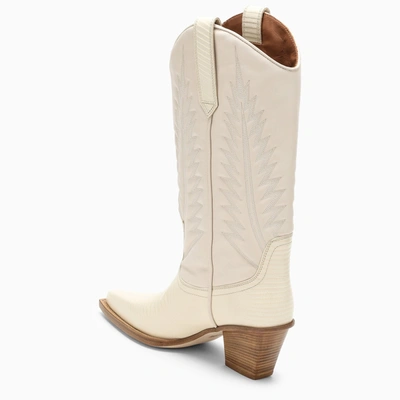 Shop Paris Texas Bone Western Boot With Embroidery