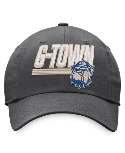 Shop Top Of The World Men's  Charcoal Georgetown Hoyas Slice Adjustable Hat