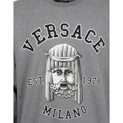 Versace Mask Print Cotton Crewneck Sweatshirt