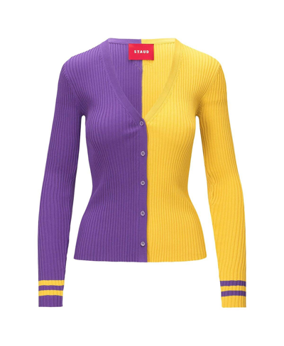 Shop Staud Women's  Purple, Gold Minnesota Vikings Cargo Sweater In Purple,gold