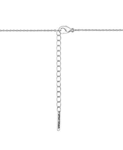 Unwritten Cubic Zirconia And Silver Plated Cross Pendant Necklace In Silver