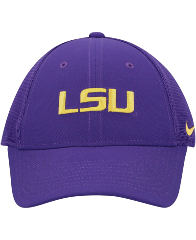 Shop Nike Men's  Purple Lsu Tigers Legacy91 Meshback Swoosh Performance Flex Hat