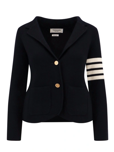 Shop Thom Browne Wool Blazer With Metal Buttons