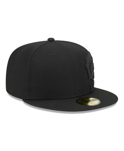 Shop New Era Men's  Black San Francisco Giants Satin Peek 59fifty Fitted Hat