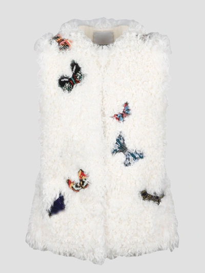 Shop Valentino Butterflies Patch Fur Vest
