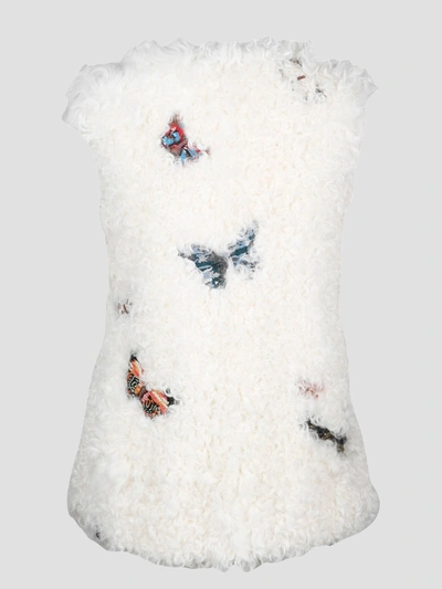 Shop Valentino Butterflies Patch Fur Vest
