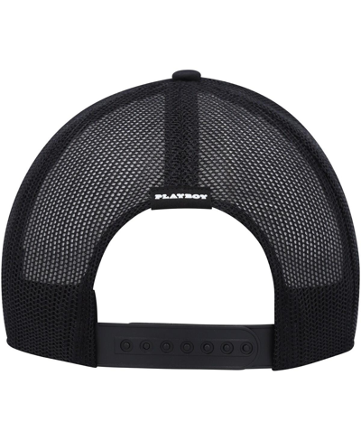 Playboy Men's  Black Foam Trucker Snapback Hat In Black