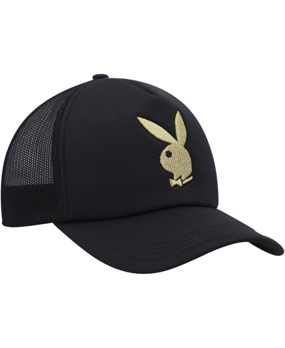 Playboy Men's  Black Foam Trucker Snapback Hat In Black