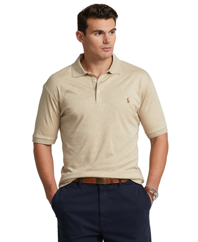 Shop Polo Ralph Lauren Men's Big & Tall Soft Cotton Polo Shirt In Sand Heather