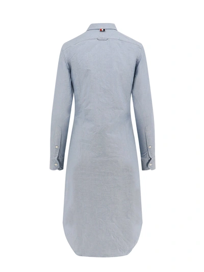 Shop Thom Browne Cotton Chemisier Dress With Tricolor Detail