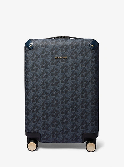 Shop Michael Kors Empire Signature Logo Suitcase In Blue