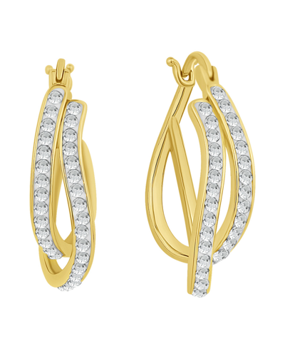 Shop And Now This Crystal Bypass Hoop Earring In Gold