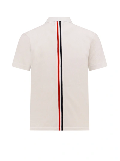 Shop Thom Browne Cotton Polo Shirt With Back Tricolor Bands