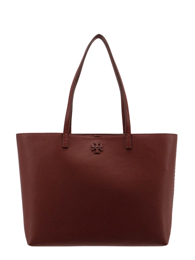Shop Tory Burch Leather Shoulder Bag With Embossed Logo